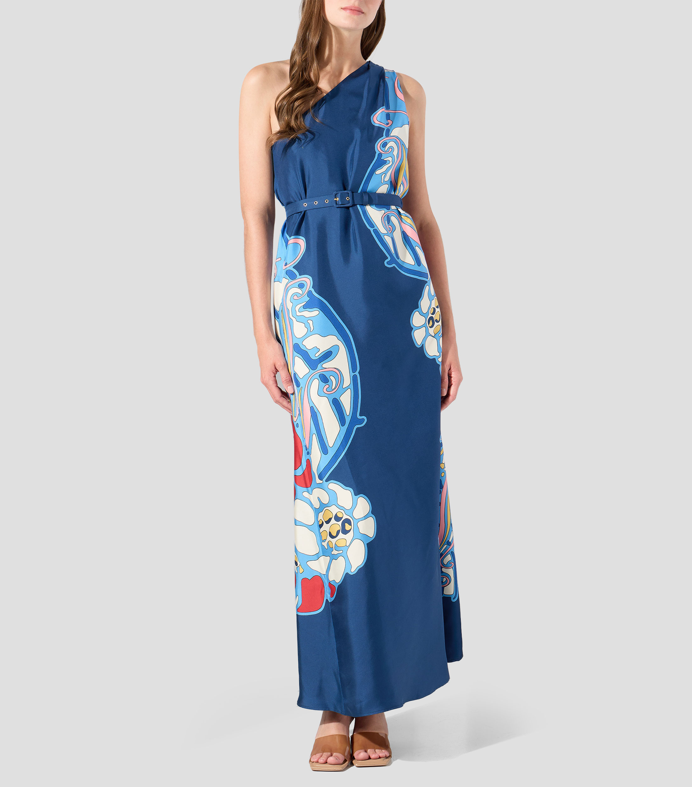 Vestido largo estampado Mujer